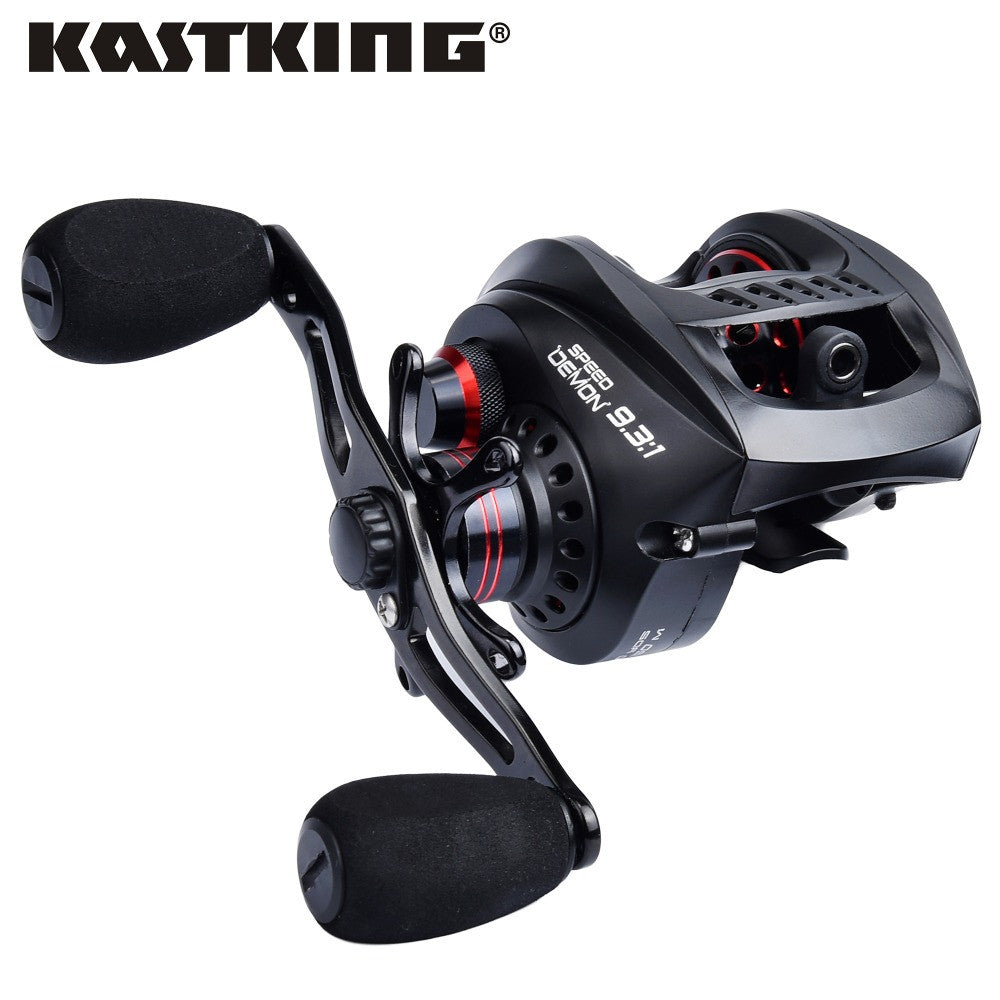 baitcasting reel speeds KastKing Speed Demon 9.3:1 super high speed gear ratio Baitcasting Reel 6KG/13.2LB 13BBs Magnetic Brake System Fishing Reel