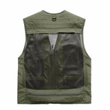 Summer Autumn Men Multifunctional Quick-Drying Mesh Fishing Vest Jacket Loose Multi-Pocket Outdoor Photography Angler Waist coat