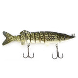 Proberos 12.8cm Fishing Lures Lifelike Multijointed 9 Segement Pike Swimbait Crankbait 3D Eyes Fishing Lure Hard Fake Fish Bait