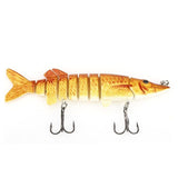 Proberos 12.8cm Fishing Lures Lifelike Multijointed 9 Segement Pike Swimbait Crankbait 3D Eyes Fishing Lure Hard Fake Fish Bait