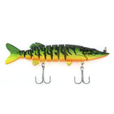 Proberos 12.8cm Fishing Lures Lifelike Multijointed 9 Segement Pike Swimbait Crankbait 3D Eyes Fishing Lure Hard Fake Fish Bait
