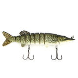 Proberos 12.8cm Fishing Lures Lifelike Multijointed 9 Segement Pike Swimbait Crankbait 3D Eyes Fishing Lure Hard Fake Fish Bait