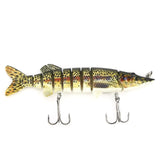 Proberos 12.8cm Fishing Lures Lifelike Multijointed 9 Segement Pike Swimbait Crankbait 3D Eyes Fishing Lure Hard Fake Fish Bait