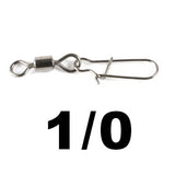 DAGEZI 100pcs/lot Fishing Connector Rolling Swivel with Nice Snap stainless steel fishing tackle box