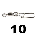 DAGEZI 100pcs/lot Fishing Connector Rolling Swivel with Nice Snap stainless steel fishing tackle box