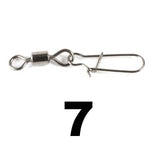 DAGEZI 100pcs/lot Fishing Connector Rolling Swivel with Nice Snap stainless steel fishing tackle box