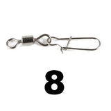 DAGEZI 100pcs/lot Fishing Connector Rolling Swivel with Nice Snap stainless steel fishing tackle box