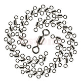 New Hot 100PCS Fishing Barrel Bearing Rolling Swivel Solid Ring LB Lures Connector 7 Size
