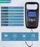 KastKing 2017 New Digital Hanging Fishing Scale 50kg 5g Mini Portable Backlight Pocket Scale with Temperature Measure Function