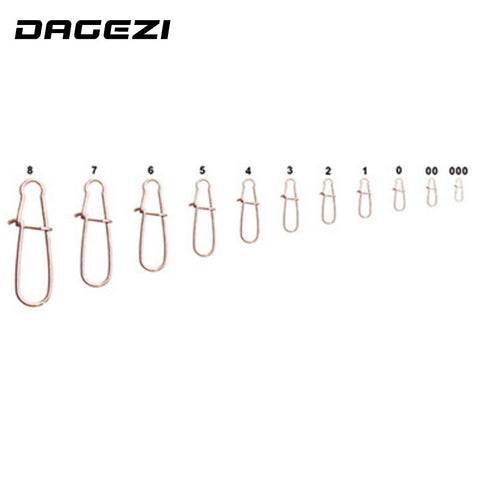 DAGEZI 100 pcs/lot 11size fishing gear accessories Connector copper swivel Stainless steel swivels black/white fishing tackle