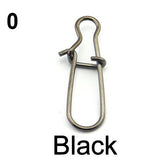 DAGEZI 100 pcs/lot 11size fishing gear accessories Connector copper swivel Stainless steel swivels black/white fishing tackle