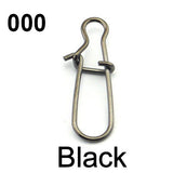 DAGEZI 100 pcs/lot 11size fishing gear accessories Connector copper swivel Stainless steel swivels black/white fishing tackle