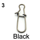 DAGEZI 100 pcs/lot 11size fishing gear accessories Connector copper swivel Stainless steel swivels black/white fishing tackle