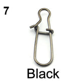 DAGEZI 100 pcs/lot 11size fishing gear accessories Connector copper swivel Stainless steel swivels black/white fishing tackle