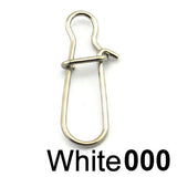 DAGEZI 100 pcs/lot 11size fishing gear accessories Connector copper swivel Stainless steel swivels black/white fishing tackle