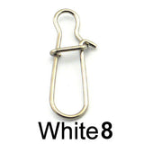 DAGEZI 100 pcs/lot 11size fishing gear accessories Connector copper swivel Stainless steel swivels black/white fishing tackle