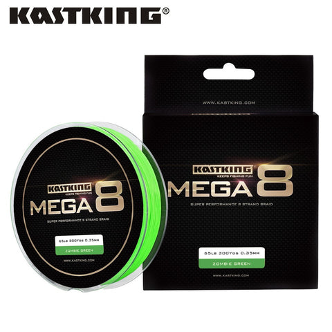 KastKing 300Yds/274M 0.14-0.45mm 8 Strands PE Braided Fishing Line Multifilament Fishing Line Green 20-80LB Saltwater Fish Wire